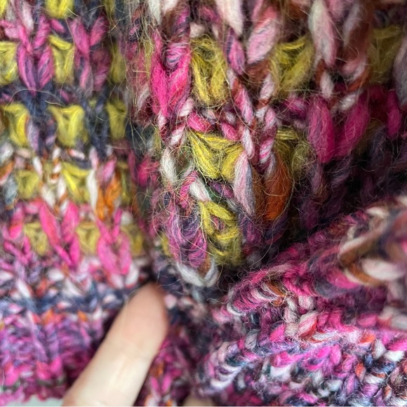 Anthropologie Moth Loose Knit Pink/Multi Color Sweater Size Med - Picture 4 of 6